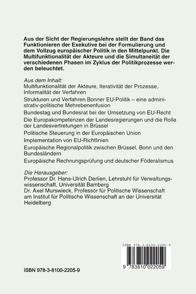 Produktbild: Der Politikzyklus zwischen Bonn und Br&uuml;ssel