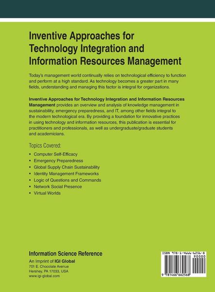 Produktbild: Inventive Approaches for Technology Integration and Information Resources Management