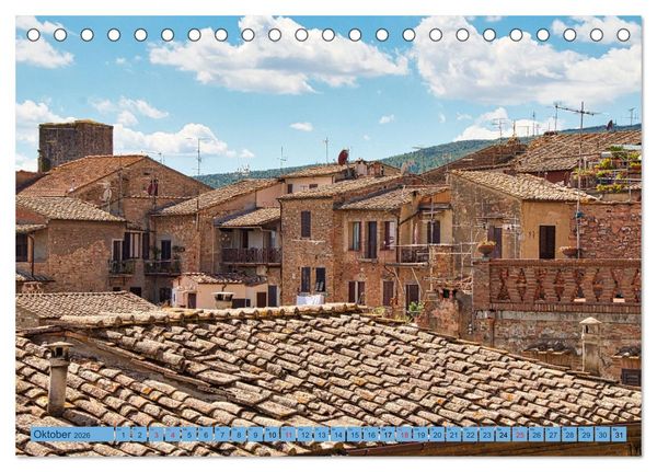 Produktbild: Impressionen aus San Gimignano (Tischkalender 2026 DIN A5 quer), CALVENDO Monatskalender