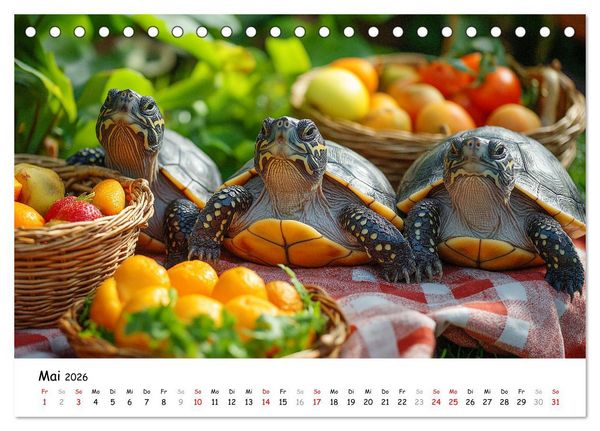 Produktbild: CHILL MAL - Entspannte Schildkr&ouml;ten beim Faulenzen (Tischkalender 2026 DIN A5 quer), CALVENDO Monatskalender