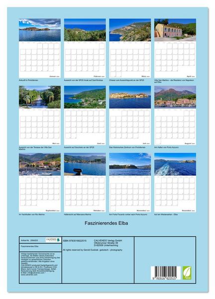 Produktbild: Faszinierendes Elba (Wandkalender 2026 DIN A3 hoch), CALVENDO Monatskalender