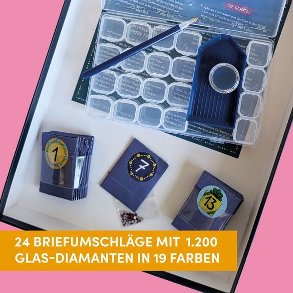 Produktbild: Diamond Painting Adventskalender Lebkuchenhaus. Mit Material und Werkzeug