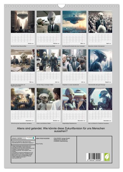 Produktbild: Aliens sind gelandet. Wie k&ouml;nnte diese Zukunftsvision f&uuml;r uns Menschen aussehen? (Wandkalender 2026 DIN A3 hoch), CALVENDO Monatskalender