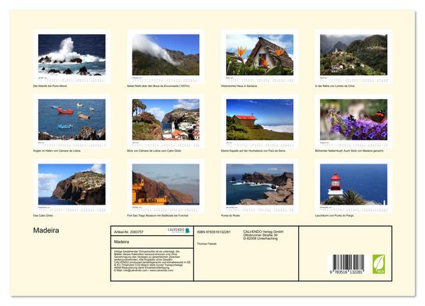 Produktbild: Madeira (Wandkalender 2026 DIN A3 quer), CALVENDO Monatskalender