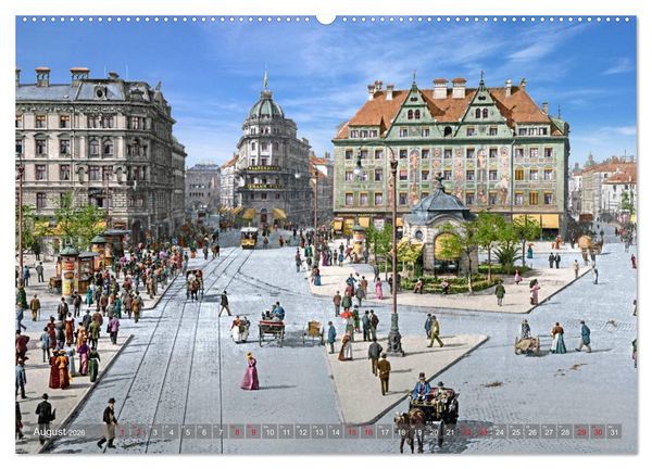 Produktbild: M&uuml;nchen zur Kaiserzeit in Farbe (Wandkalender 2026 DIN A2 quer), CALVENDO Monatskalender