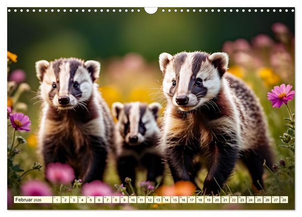 Produktbild: Die Familie der Marder (Wandkalender 2026 DIN A3 quer), CALVENDO Monatskalender