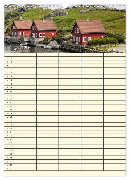 Produktbild: Familienplaner Norwegen (Wandkalender 2026 DIN A3 hoch), CALVENDO Monatskalender