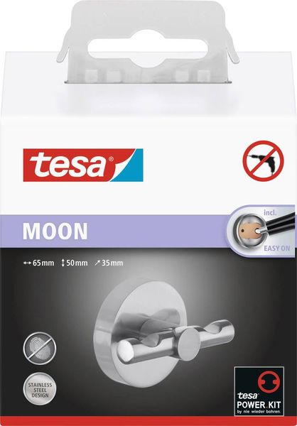 Tesa MOON Garderobenhaken (L x B x H) 65 x 50 x 35mm Silber Inhalt: 1St.