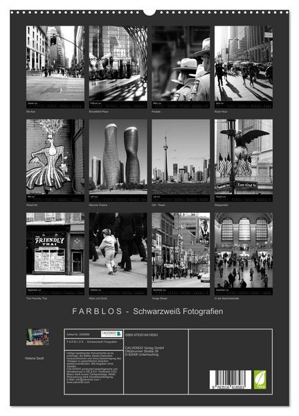 Produktbild: F A R B L O S - Schwarzwei&szlig; Fotografien (hochwertiger Premium Wandkalender 2026 DIN A2 hoch), Kunstdruck in Hochglanz