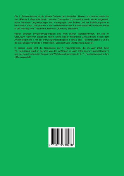 Produktbild: Die 1. "nieders&auml;chsische" Panzerdivision - Ein Division zwischen Harz und Heide
