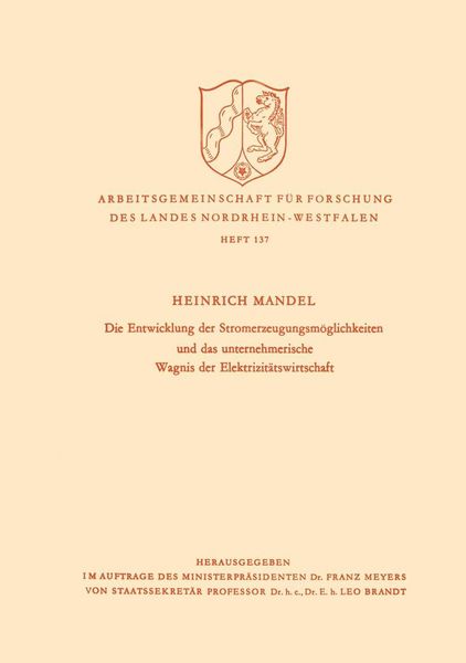 Produktbild: Die Entwicklung der Stromerzeugungsm&ouml;glichkeiten und das unternehmerische Wagnis der Elektrizit&auml;tswirtschaft