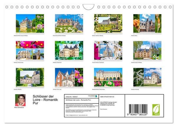 Produktbild: Schl&ouml;sser der Loire - Romantik Pur (Wandkalender 2026 DIN A4 quer), CALVENDO Monatskalender