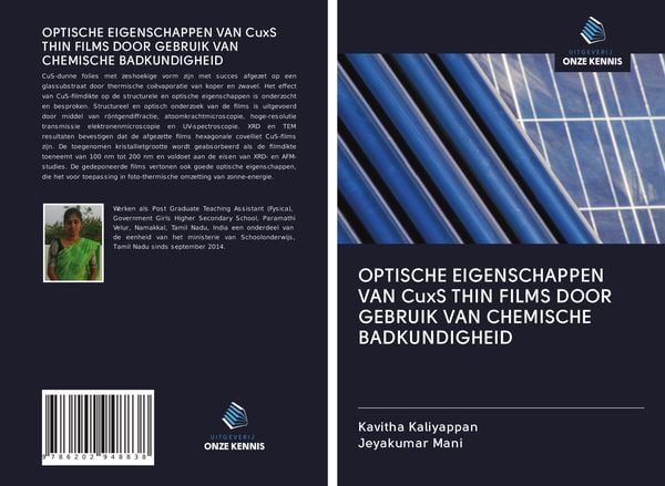 Produktbild: OPTISCHE EIGENSCHAPPEN VAN CuxS THIN FILMS DOOR GEBRUIK VAN CHEMISCHE BADKUNDIGHEID