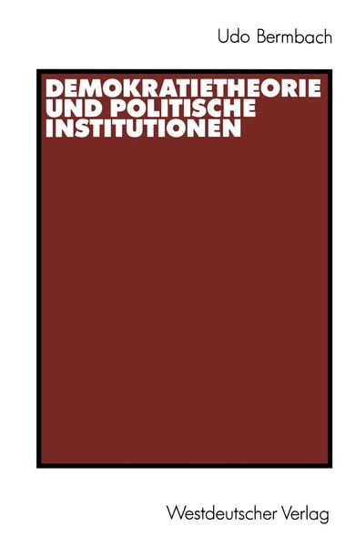 Produktbild: Demokratietheorie und politische Institutionen