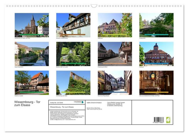 Produktbild: Wissembourg - Tor zum Elsass (Wandkalender 2027 DIN A2 quer), CALVENDO Monatskalender