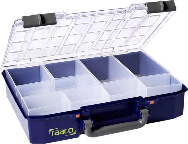 Produktbild: raaco CarryLite 80 4x8-9 Sortimentskoffer (B x H x T) 337 x 79 x 278 mm Anzahl F&auml;cher: 9 Inhalt 1 St.