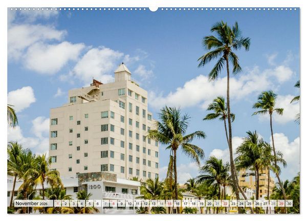 Produktbild: Miami Beach und Art Deco District (Wandkalender 2026 DIN A2 quer), CALVENDO Monatskalender