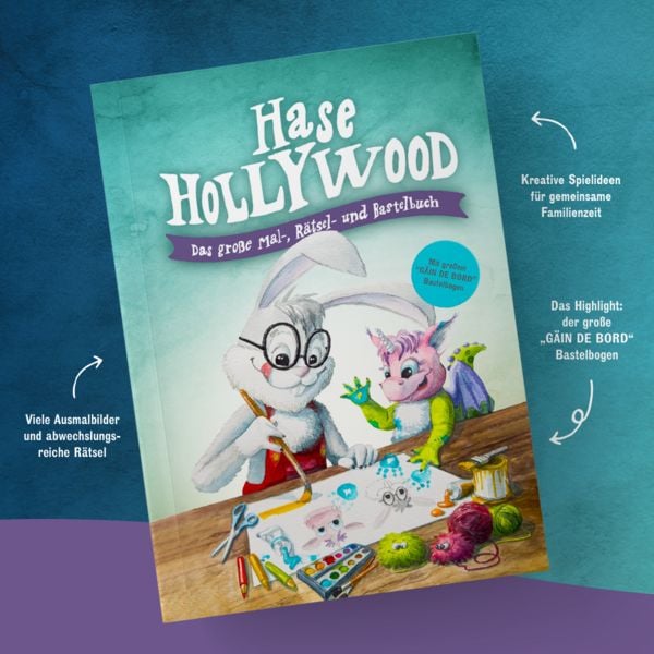 Produktbild: Hase Hollywood &ndash; Das gro&szlig;e Mal-, R&auml;tsel- und Bastelbuch