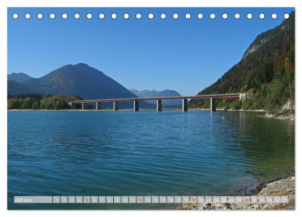 Produktbild: Der Sylvenstein - Impressionen eines Sees in Oberbayern (Tischkalender 2026 DIN A5 quer), CALVENDO Monatskalender