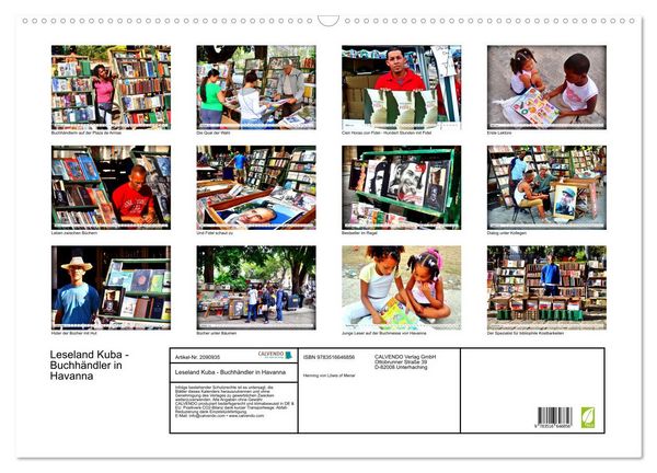 Produktbild: Leseland Kuba - Buchh&auml;ndler in Havanna (Wandkalender 2026 DIN A2 quer), CALVENDO Monatskalender