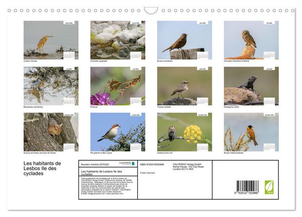 Produktbild: Les habitants de Lesbos Ile des cyclades (Calendrier mural 2026 DIN A3 vertical), CALVENDO calendrier mensuel
