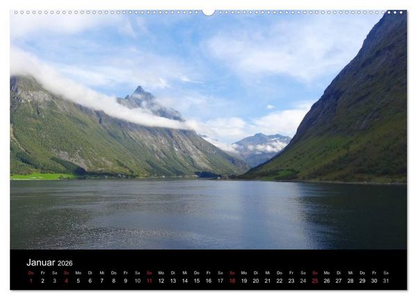 Produktbild: Impressionen von Norwegen entlang der Hurtigruten (Wandkalender 2026 DIN A2 quer), CALVENDO Monatskalender
