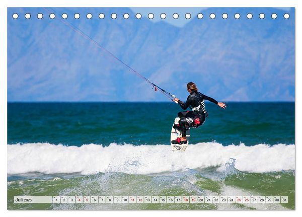 Produktbild: Kitesurfen - Action pur (Tischkalender 2026 DIN A5 quer), CALVENDO Monatskalender
