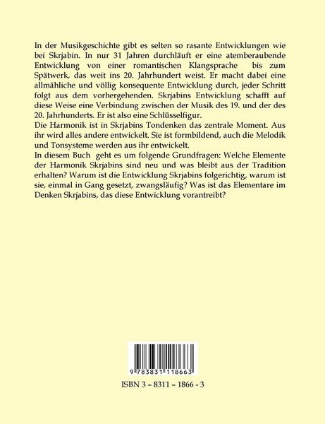 Produktbild: Die Entwicklung der Harmonik bei Skrjabin