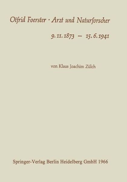 Produktbild: Otfrid Foerster &middot; Arzt und Naturforscher