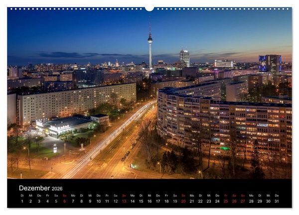 Produktbild: Die Blaue Stunde in Berlin (Wandkalender 2026 DIN A2 quer), CALVENDO Monatskalender