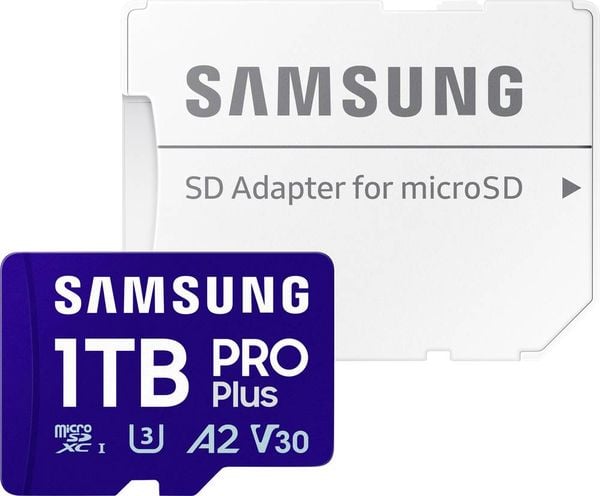 Samsung microSD Card PRO Plus microSDXC-Karte Retail 1TB Class 10, UHS-I, Class 3 UHS-I , v30 Video Speed Class, A2 Appl