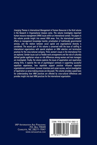 Produktbild: Emerging Themes in International Management of Human Resources