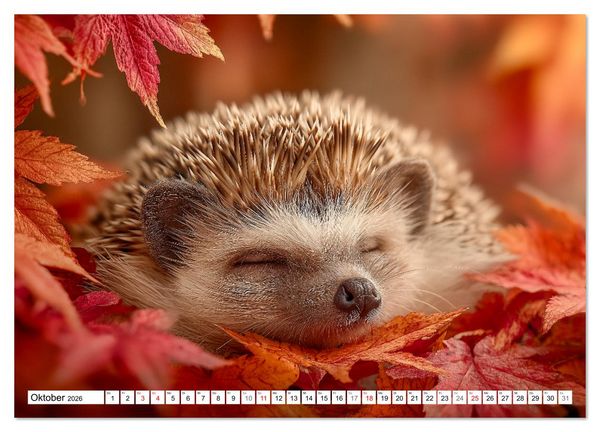 Produktbild: GUTE NACHT - Schlafende Tiere, traumhaft sch&ouml;n (hochwertiger Premium Wandkalender 2026 DIN A2 quer), Kunstdruck in Hochglanz