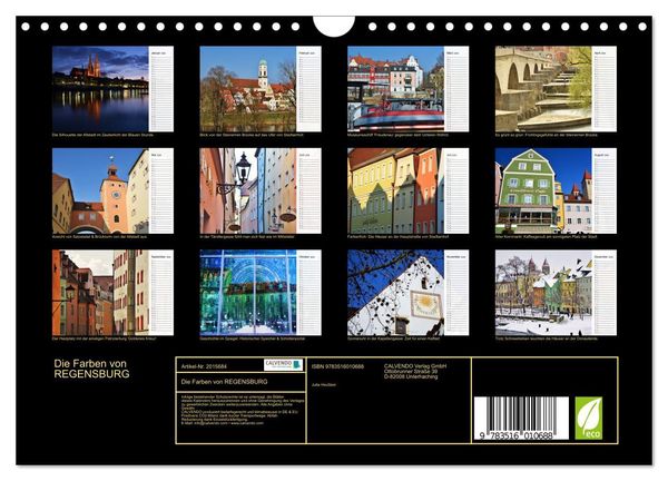 Produktbild: Die Farben von REGENSBURG (Wandkalender 2026 DIN A4 quer), CALVENDO Monatskalender