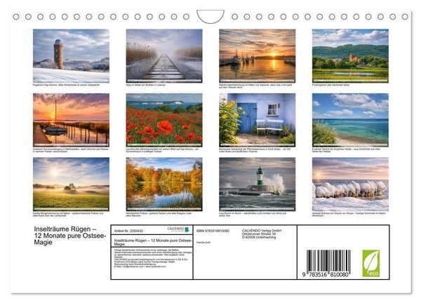 Produktbild: Inseltr&auml;ume R&uuml;gen &ndash; 12 Monate pure Ostsee-Magie (Wandkalender 2027 DIN A4 quer), CALVENDO Monatskalender