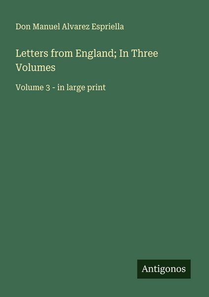 Produktbild: Letters from England; In Three Volumes