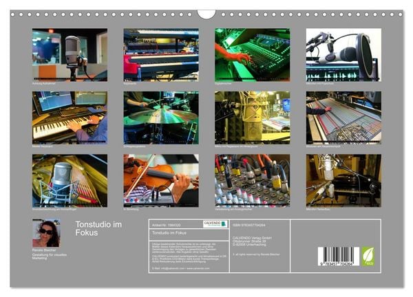 Produktbild: Tonstudio im Fokus (Wandkalender 2026 DIN A3 quer), CALVENDO Monatskalender