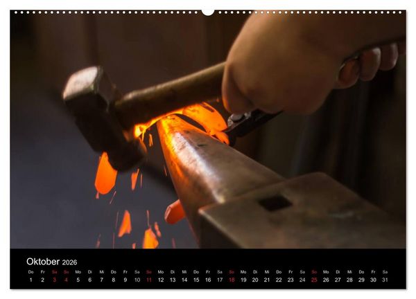 Produktbild: Hufschmiede - Impressionen eines alten Handwerks (Wandkalender 2026 DIN A2 quer), CALVENDO Monatskalender