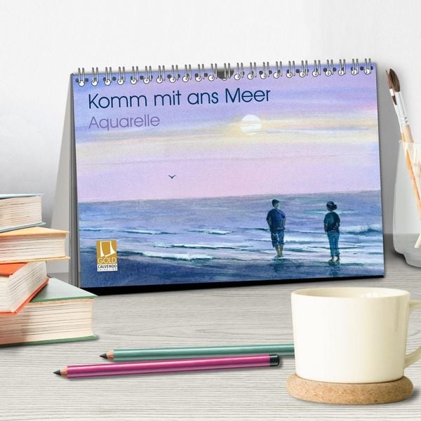 Produktbild: Komm mit ans Meer &ndash; Aquarelle (Tischkalender 2027 DIN A5 quer), CALVENDO Monatskalender