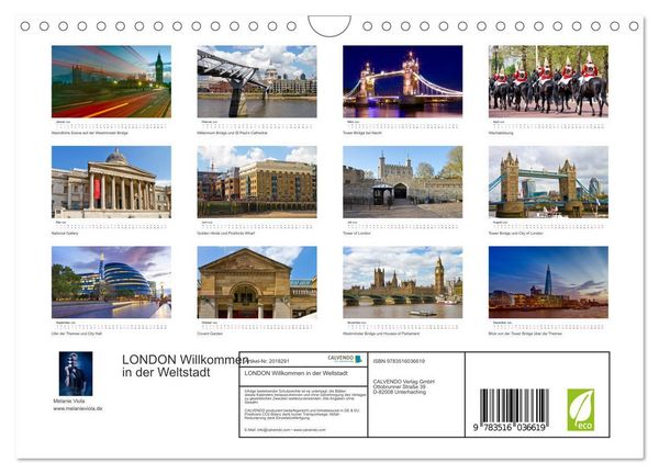 Produktbild: LONDON Willkommen in der Weltstadt (Wandkalender 2026 DIN A4 quer), CALVENDO Monatskalender