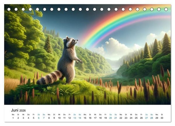 Produktbild: Lustige Waschb&auml;ren (Tischkalender 2026 DIN A5 quer), CALVENDO Monatskalender