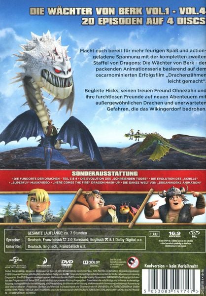 Produktbild: Dragons - Die W&auml;chter von Berk - Staffel 2/Vol. 1-4 [4 DVDs]