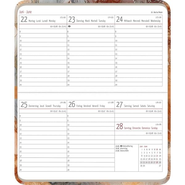 Produktbild: Ladytimer Pad Marble 2026 - Taschen-Kalender 15,6x9 cm - Fliesen - Weekly - 128 Seiten - Notiz-Buch - Alpha Edition