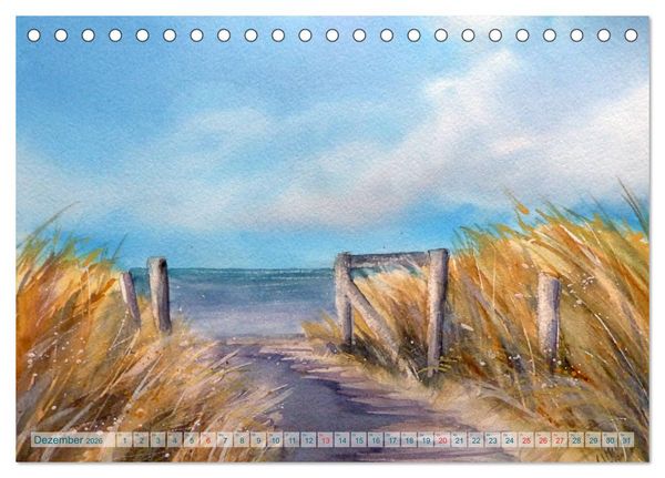 Produktbild: Heiligenhafen in Aquarell (Tischkalender 2026 DIN A5 quer), CALVENDO Monatskalender