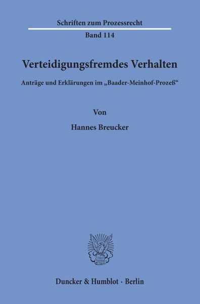 Verteidigungsfremdes Verhalten., Taschenbuch von Hannes Breucker, Duncker & Humblot, 9783428074426