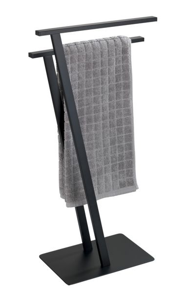 Produktbild: Handtuchst&auml;nder Mod. Lirio Schwarz matt, mit 2 Handtuchstangen