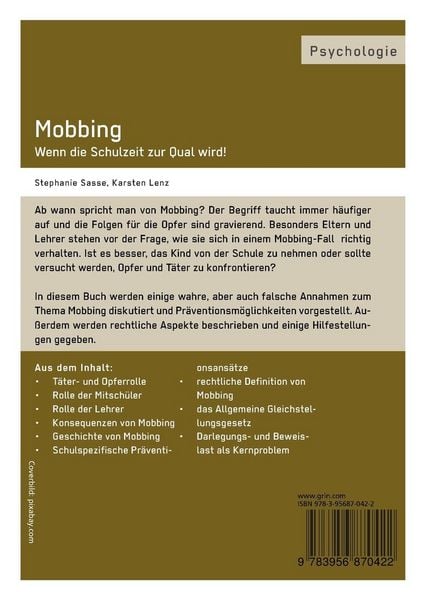 Produktbild: Mobbing. Wenn die Schulzeit zur Qual wird!