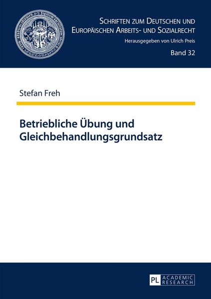 Produktbild: Betriebliche &Uuml;bung und Gleichbehandlungsgrundsatz