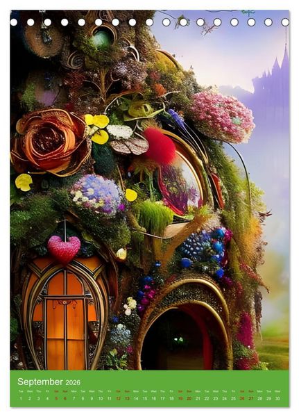 Produktbild: Tiny Fairy Havens (Desk Calendar 2026 DIN A5 portrait), CALVENDO 12 Month DeskCalendar