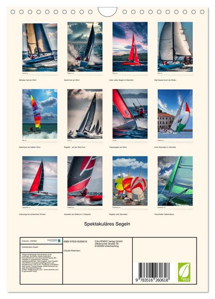 Produktbild: Spektakul&auml;res Segeln (Wandkalender 2026 DIN A4 hoch), CALVENDO Monatskalender